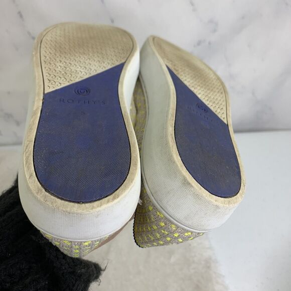 Rothy’s Lemon Yellow Honeycomb Slip On Sneakers Shoes Sz 5 Recycled Materials - Picture 4 of 13